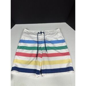 Men Southern Tide Lined Swim Shorts Trunks Board‎ Skipjack White Striped